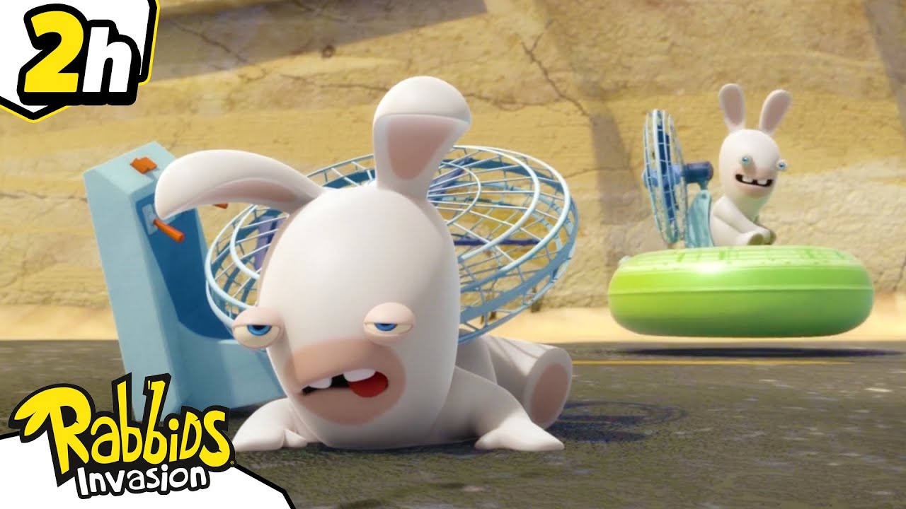 ¡Carrera de ventiladores! ¿Quién gana? 🐰🏁 | Rabbids La Invasión 🐰 | Dibujos animados