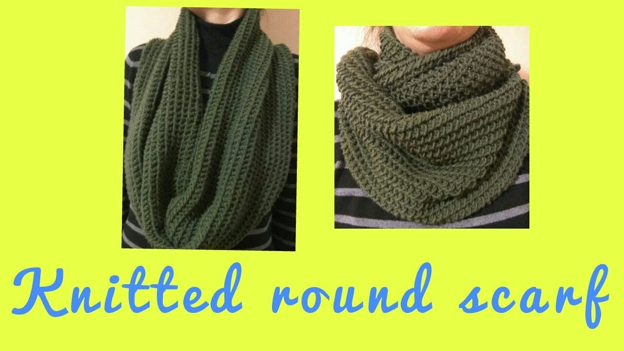 Pleteni okrugli šal , tuniski bod (KNITTED ROUND SCARF))