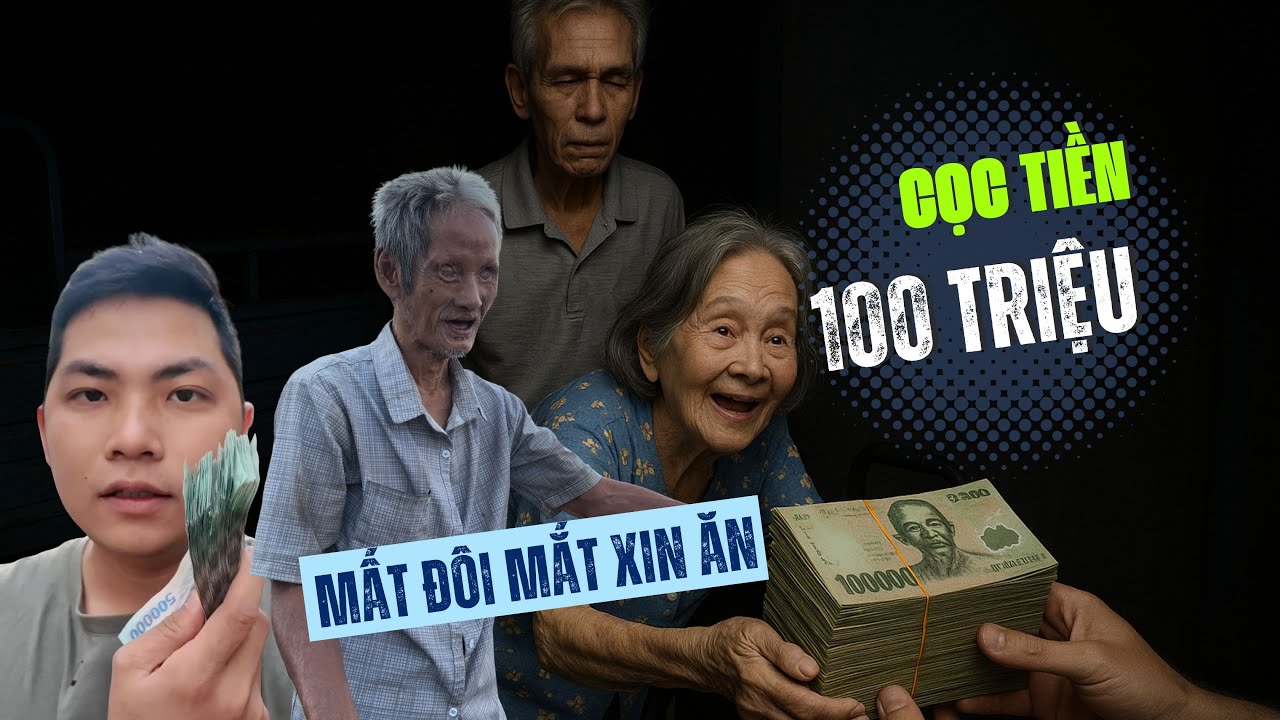 Cọc tiền nặng cả kí đến người con trai 65 tuổi mất đôi mắt xin ăn nuôi mẹ già 90 tuổi | Phong Bụi