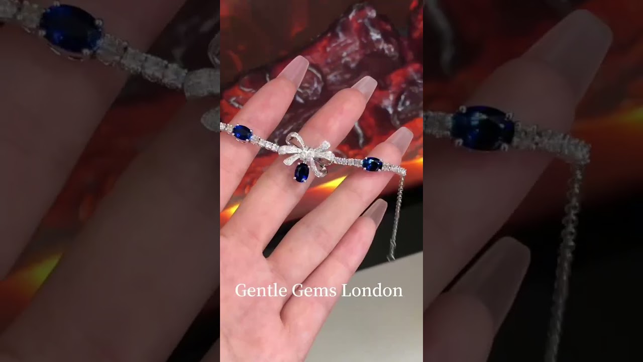Labgrown Royal Blue Sapphire Bracelet