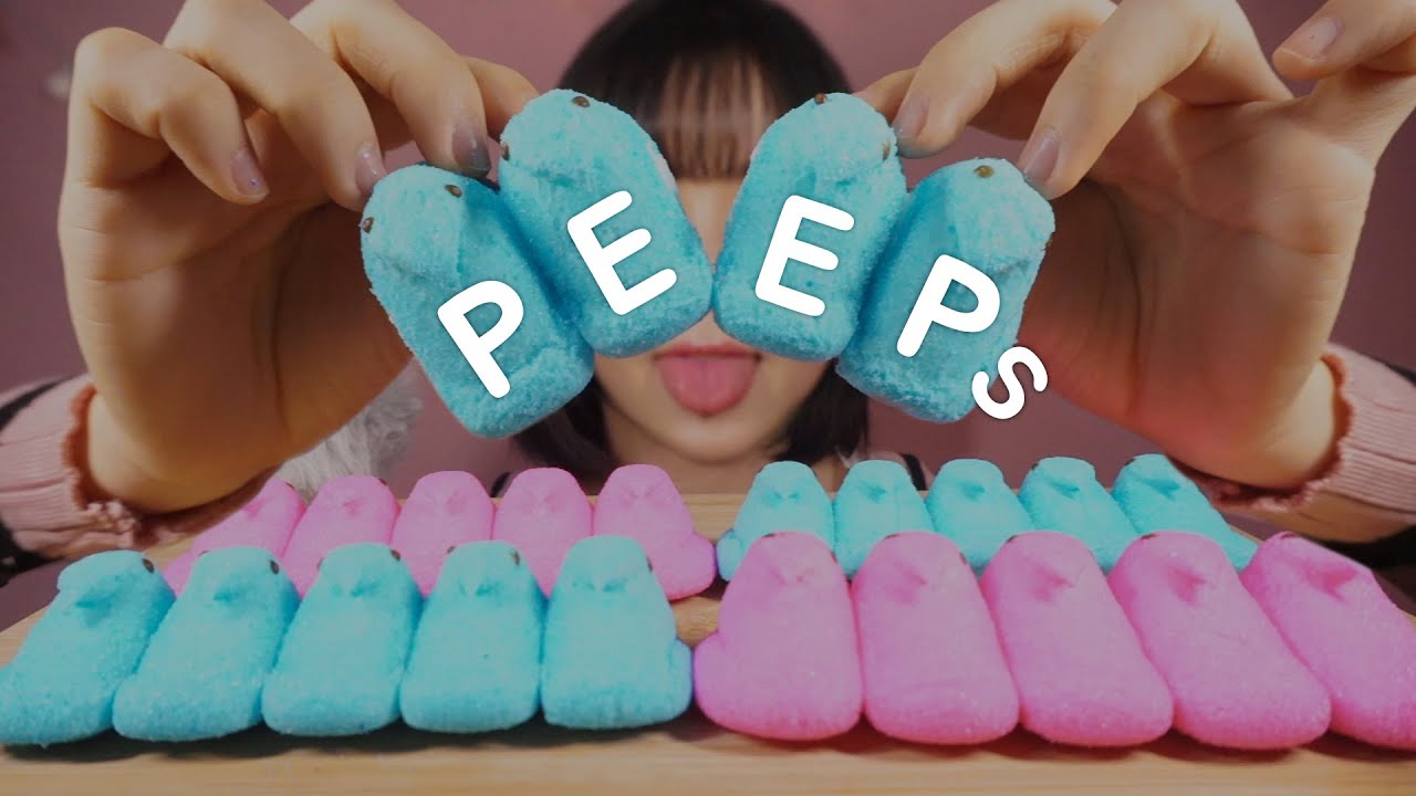 ASMR Peeps Marshmallow Brain-melting Eating Sounds (delicate~)