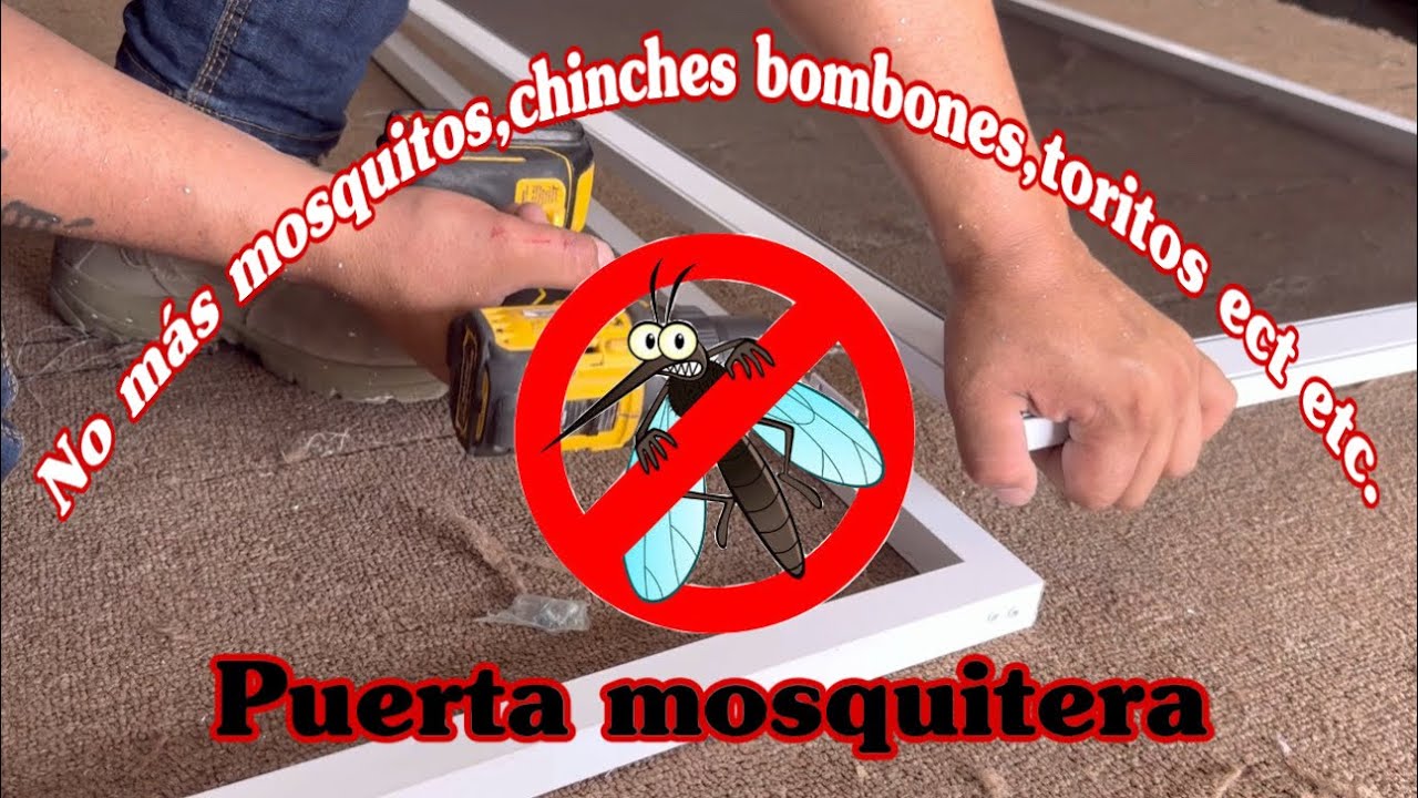 Fábricacion de puerta mosquitero con 3 perfiles de aluminio