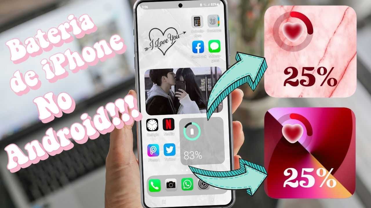 Como FAZER WIDGET de BATERIA DE iPHONE Para o ANDROID No WIDGETOPIA | Widgets de iPhone no Android