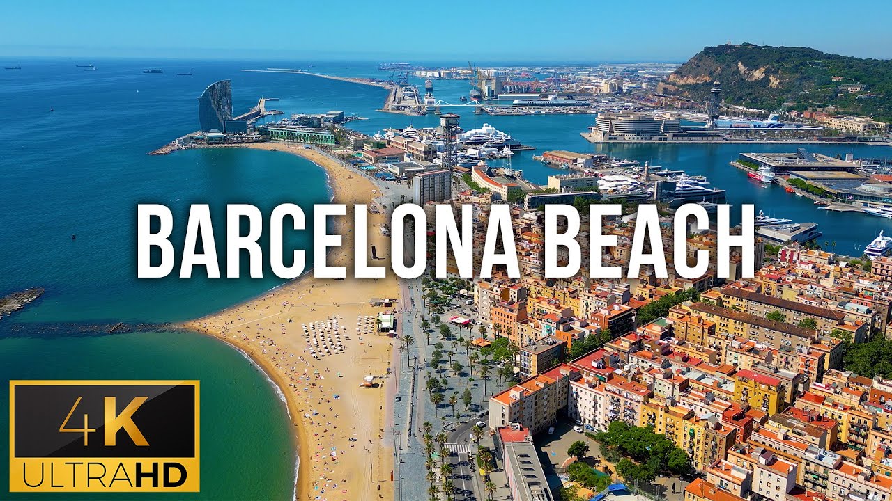 Barcelona Beach, Catalonia, Spain 🇪🇸  | 4K Drone Footage