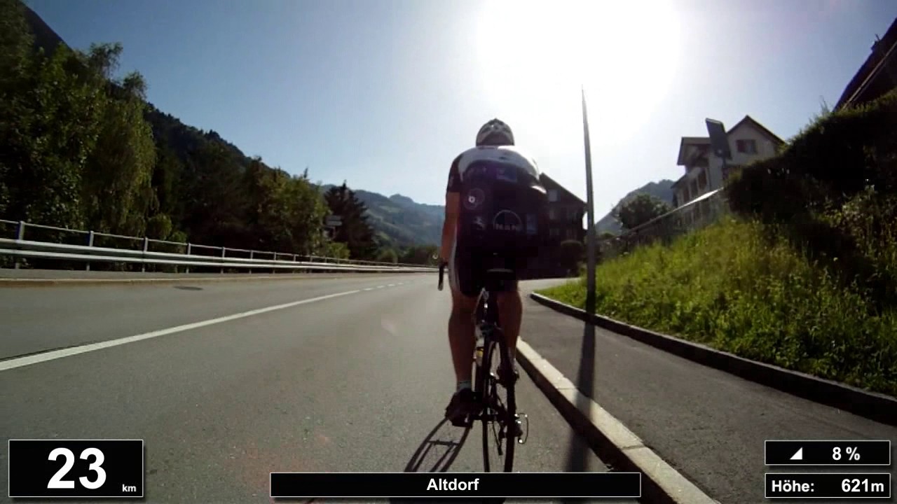 Indoor Cycling Training: Klausenpass (Suisse / Alps) - in full length!!! (Part 1/3)