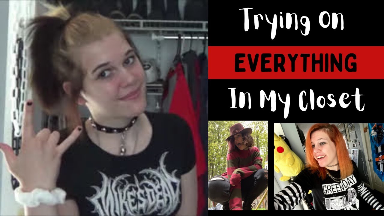 Trying on EVERYTHING in my EMO closet!! DECLUTTER!!!