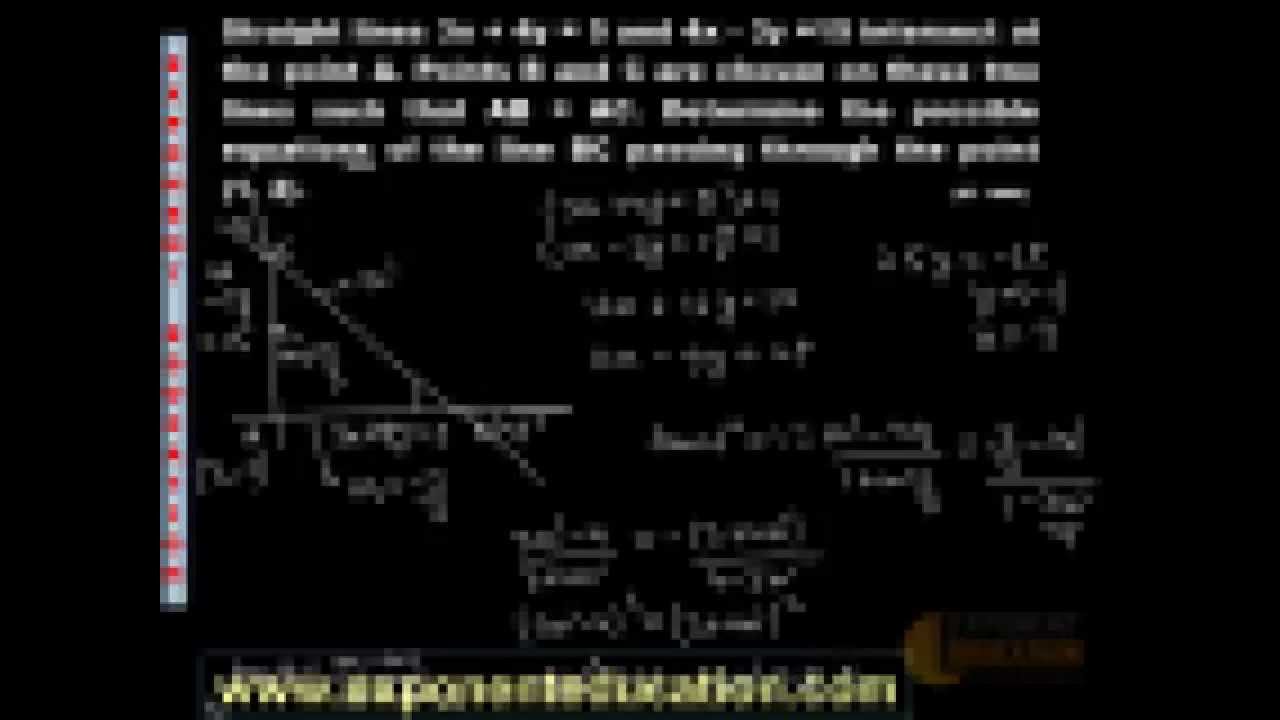 IIT JEE Advance Maths Solution, Lines, AIEEE