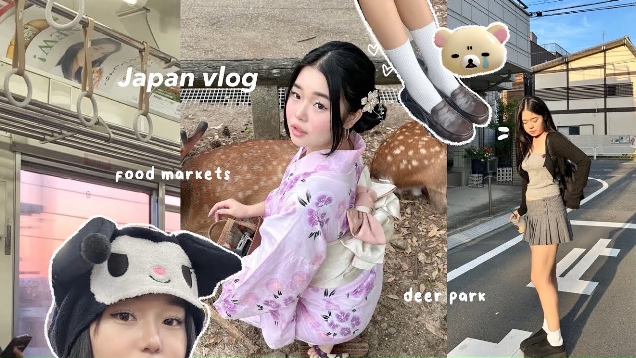 JAPAN VLOG🌧: Pulling an all-nighter in Osaka, food markets, kimono etc.