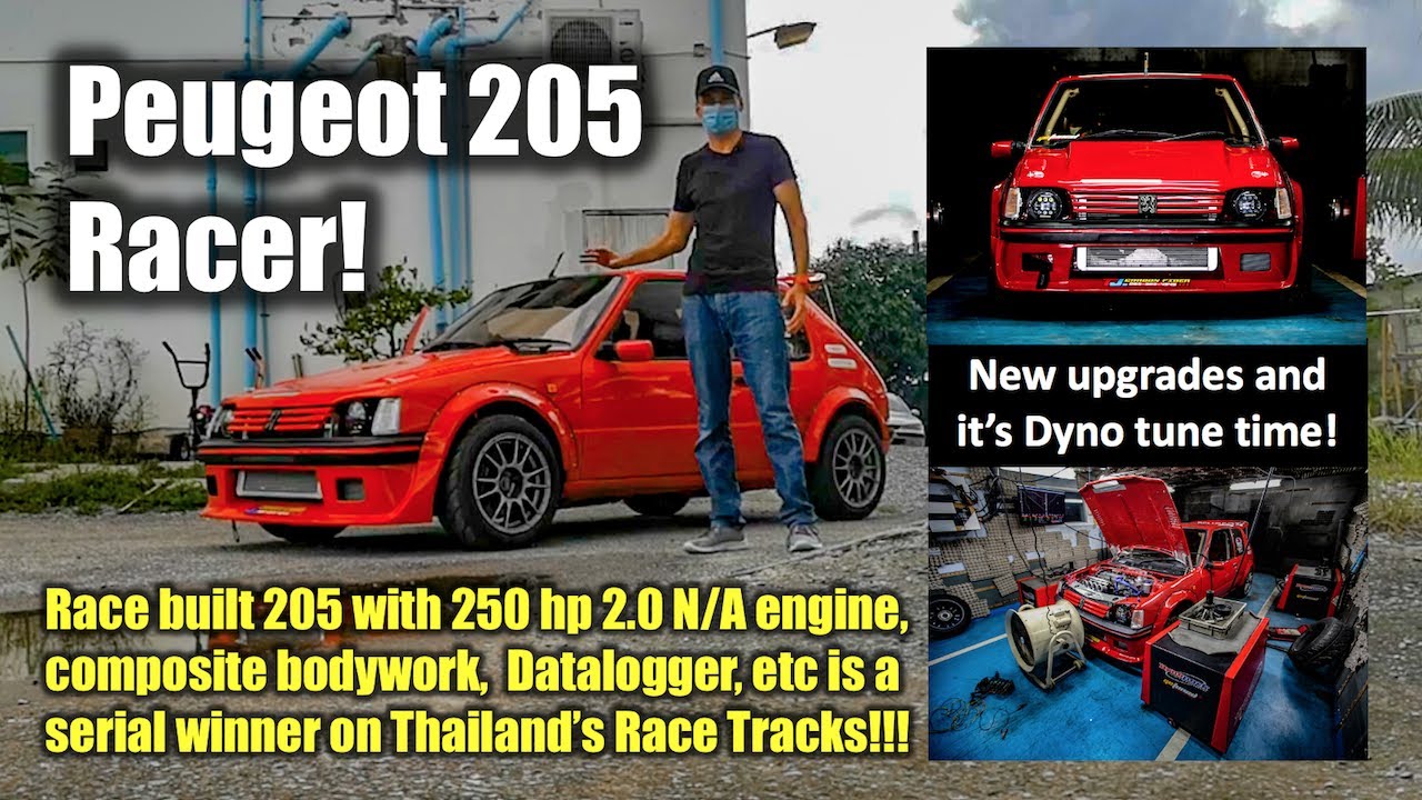 Peugeot 205 Racer with 250 hp 2.0 N/A & Lightweight Bodywork is a winner on Thailand’s Race Tracks!