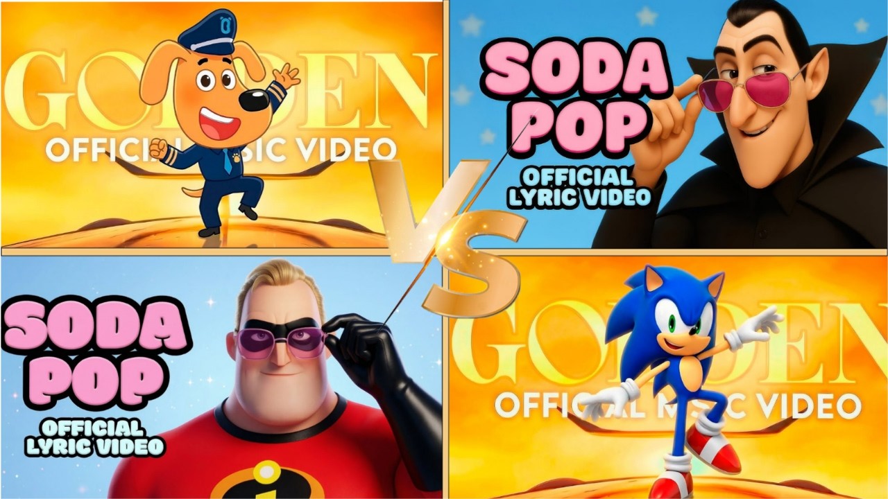Sonic 🌀 🆚️ Dracula 🧛 🆚️ Mr Incredible 💪 🆚️ SHERIFF LABRADOR  🐶 | GOLDEN vs SODA POP 🔥