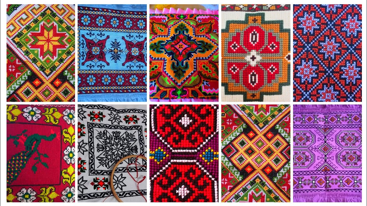 الگوهای بسیار مقبول پوش بالشت گراف دوزی به درخواست دوستان جهت ایده handwork pillow covers for idea 💡