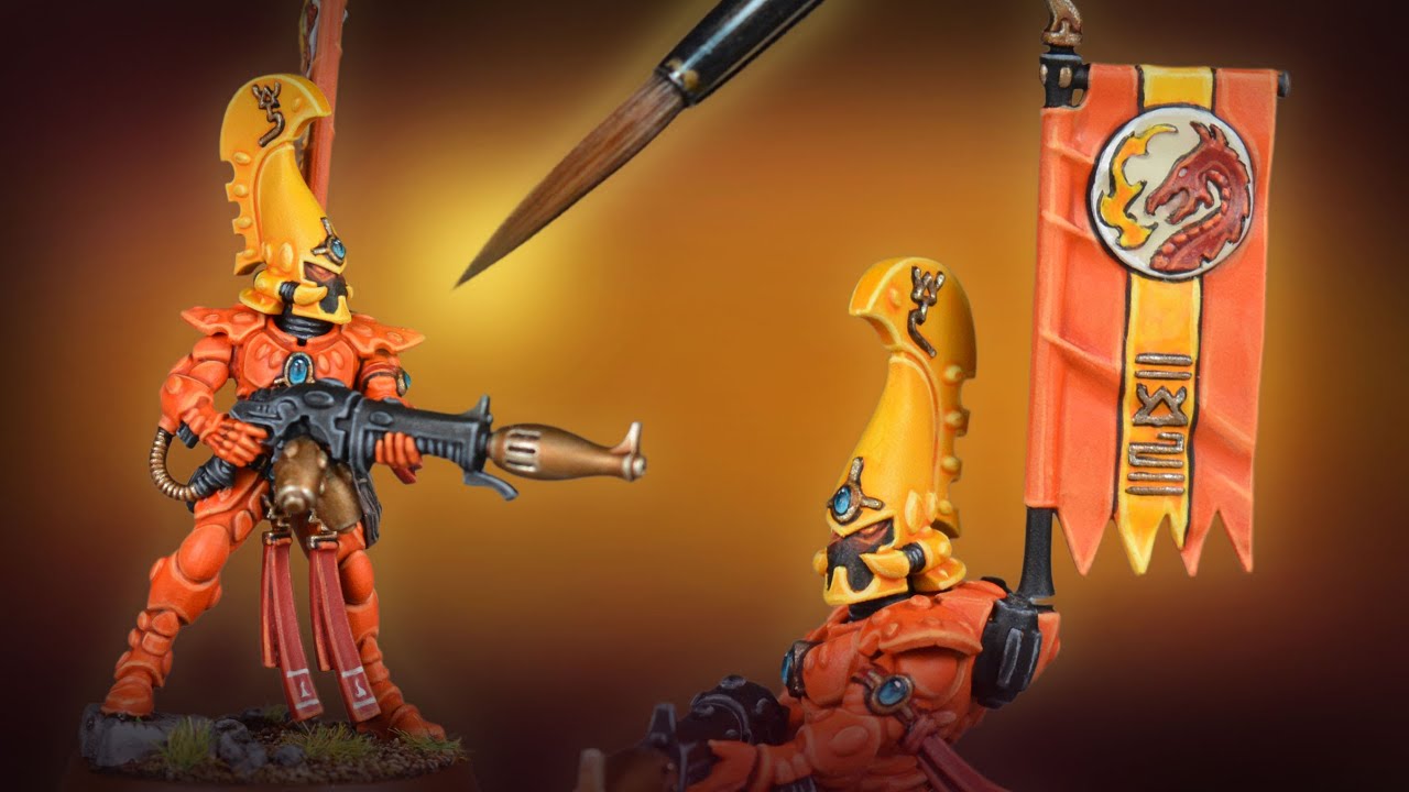 Bright Yellow and Orange! Painting a Fire Dragon for Warhammer 40k | Aeldari Tutorial