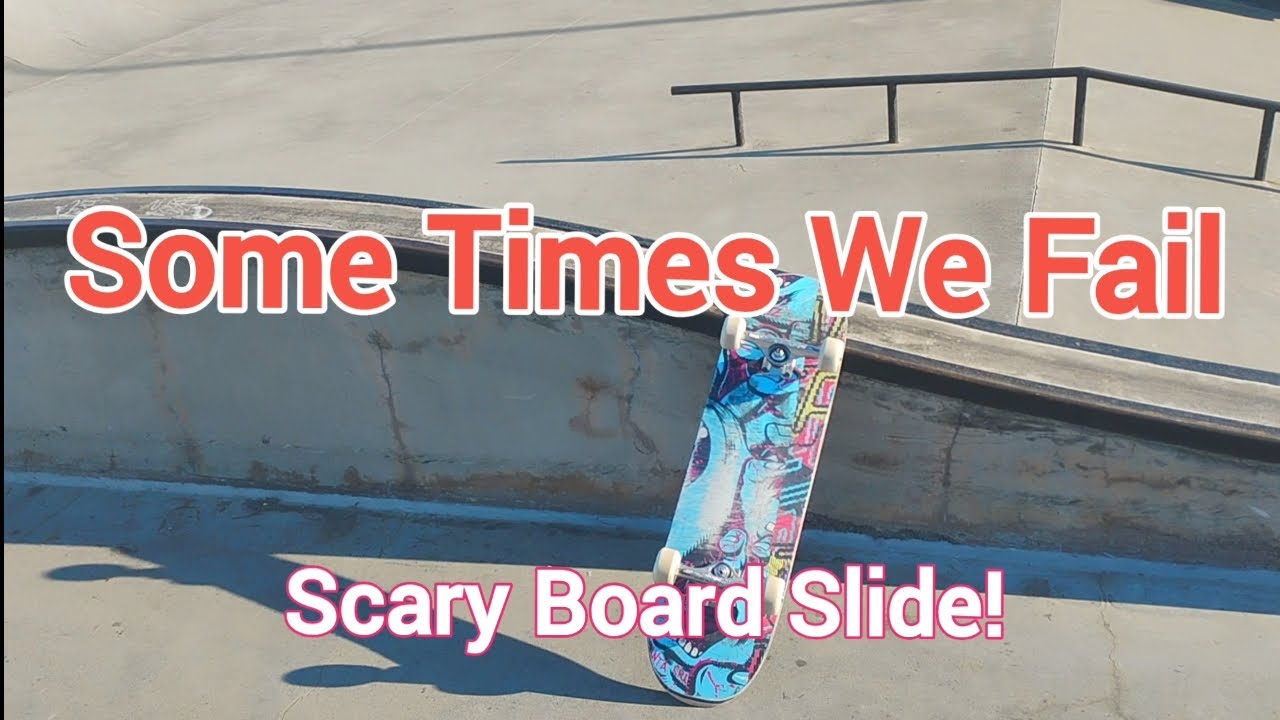 Santa Cruz Everslick Skateboard SCARY Arch Board Slide battle... Dealing with failure at Skatepark 