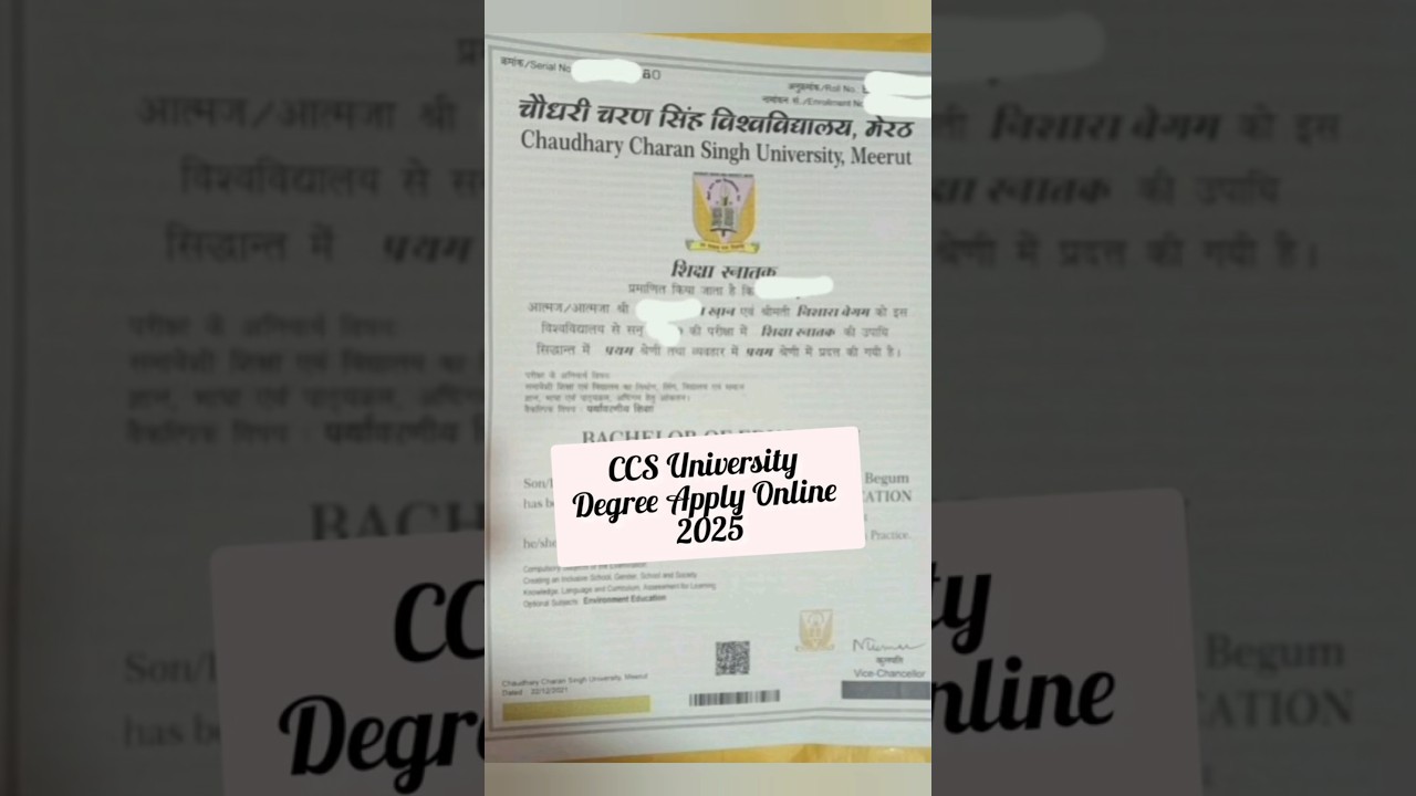 How to Apply CCS University Degree Certificate Online 2025 #ccsu #ccsudegree #degreecertificate