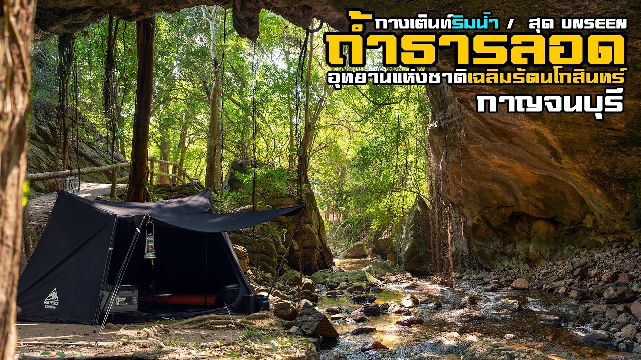 ถ้ำธารลอด สุด UNSEEN ! กางเต็นท์ในป่าลึก นอนฟังเสียงธารน้ำ ร่มรื่นมาก อช.เฉลิมรัตนโกสินทร์ กาญจนบุรี