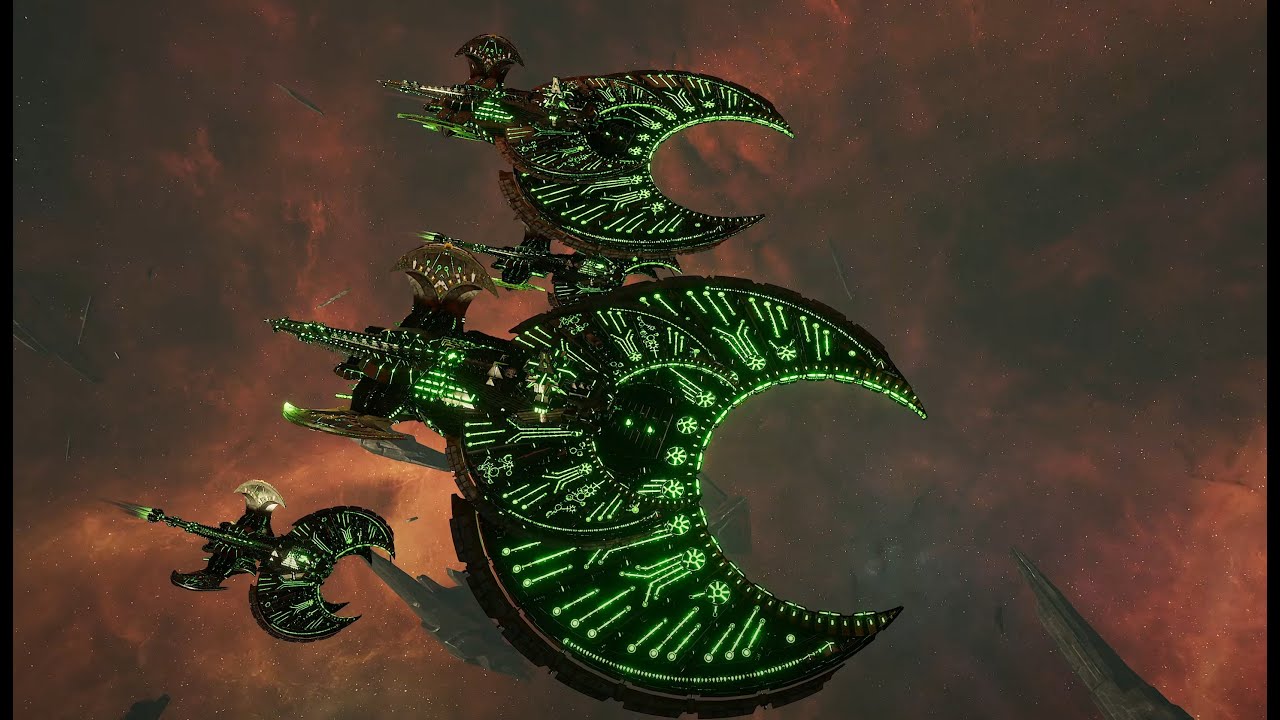Necrons vs Orks - Warhammer 40k Battlefleet Gothic Armada 2 (Skalgrim mod)