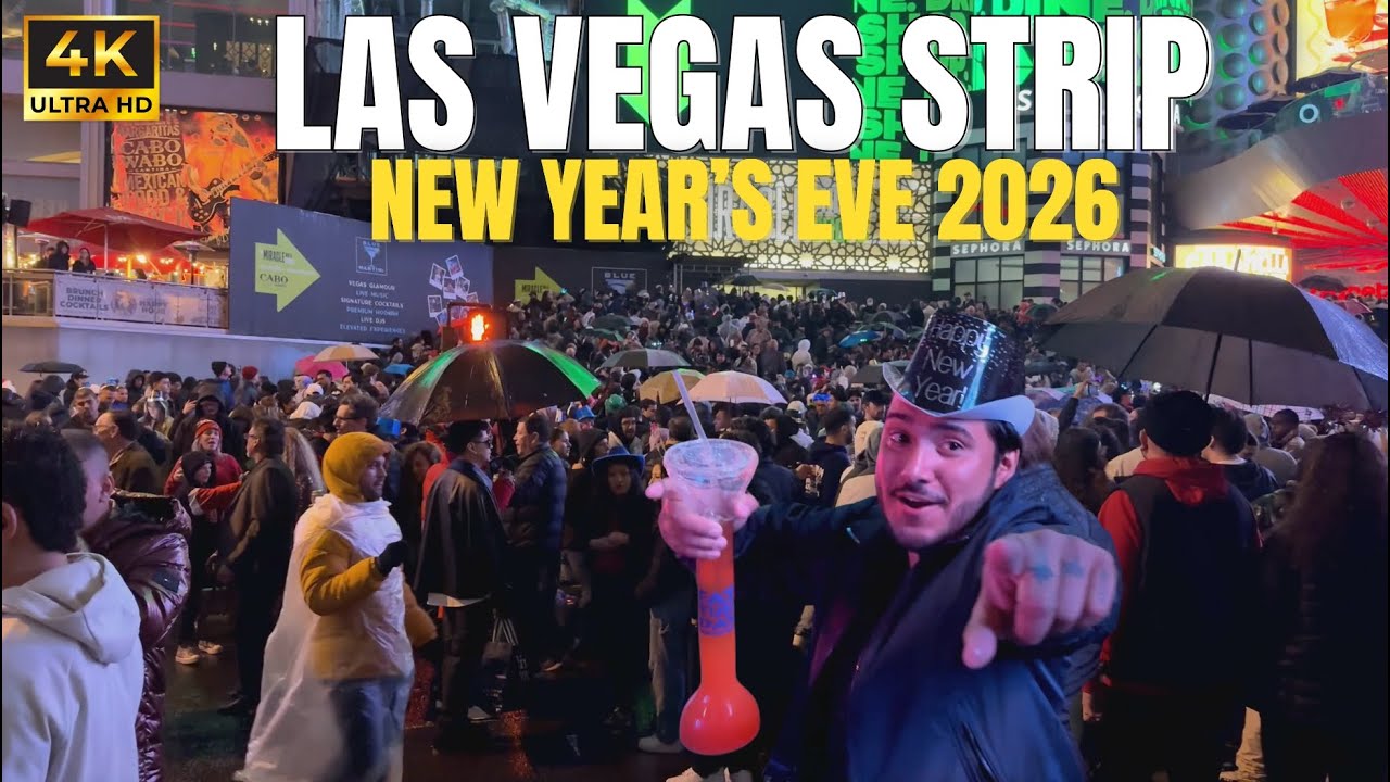 New Year’s Eve 2026 on the Las Vegas Strip 🇺🇸 | Massive Crowds | 4K HDR | NYE Fireworks