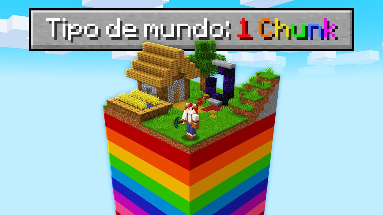 O MUNDO DO MINECRAFT SÓ TEM UMA CHUNK ARCO-ÍRIS