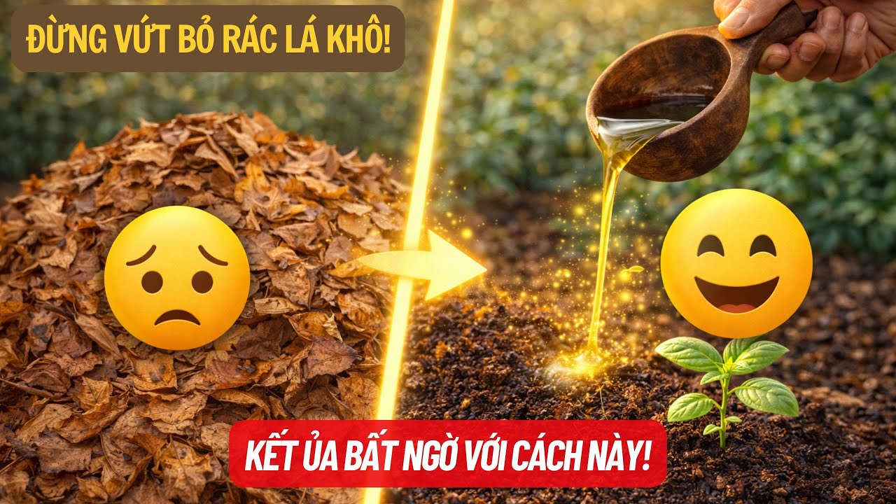 Đừng Vứt Bỏ Lá Khô!: Hỗn hợp này đổ lên lá khô và xem chúng biến thành phân Compost trong vài ngày!