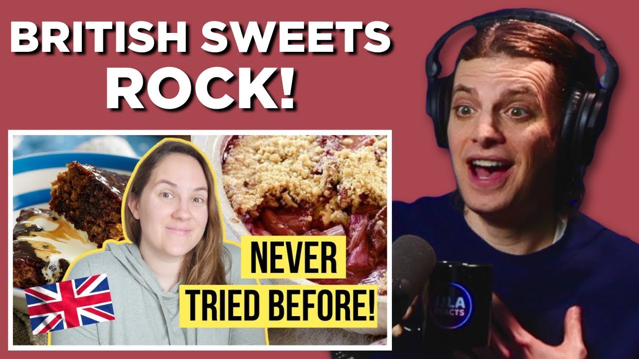 American Reacts to 13 Foods I Had Never Tried Before Moving To The UK!