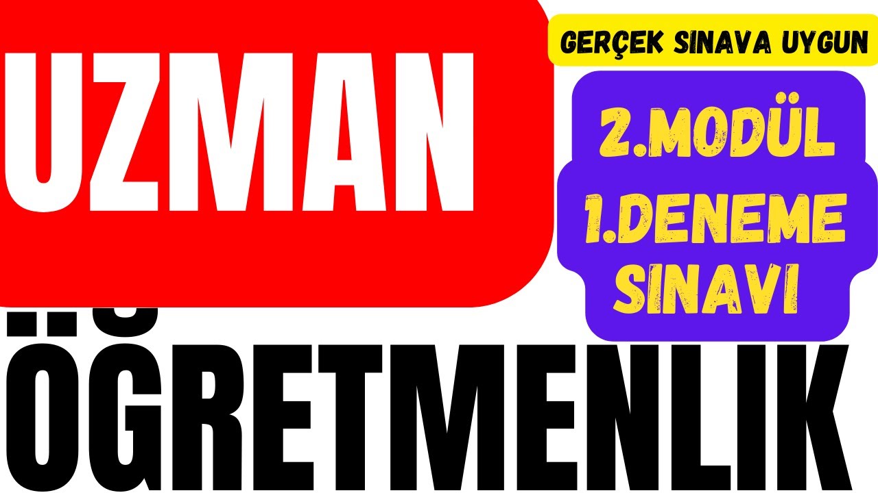 #uzmanöğretmenlik ve #başöğretmenlik Sınavı 2. Modül 1. Deneme Sınavı (Metin Özdamarlar ÖBA Deneme )