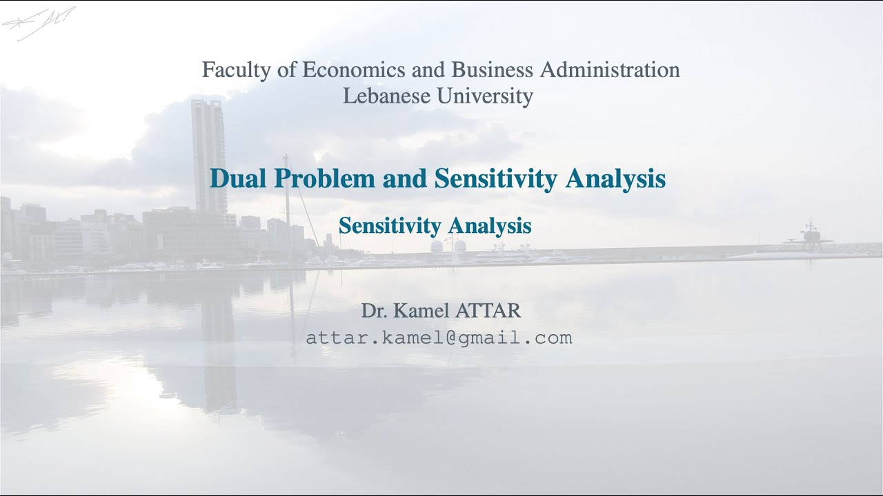 Operations research(Sensitivity analysis)