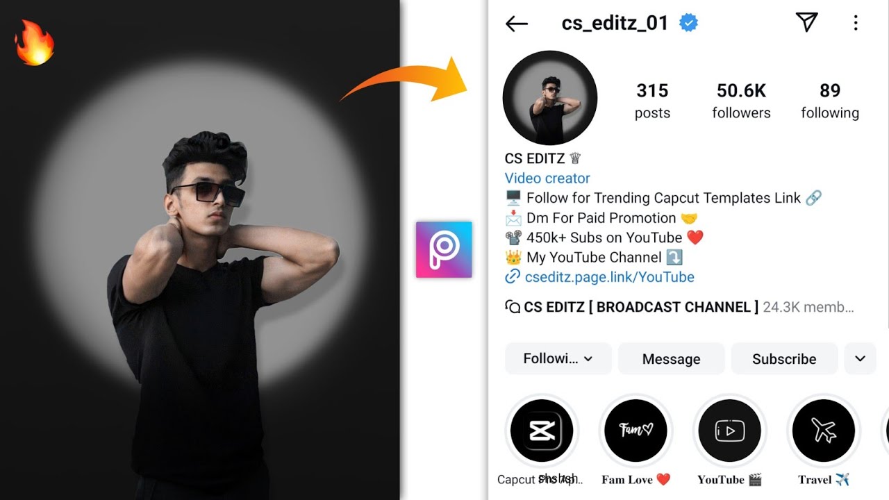 Picsart Creative Studio Look Photo Editing | Instagram Creative Dp Dark Photo Editing in Picsart