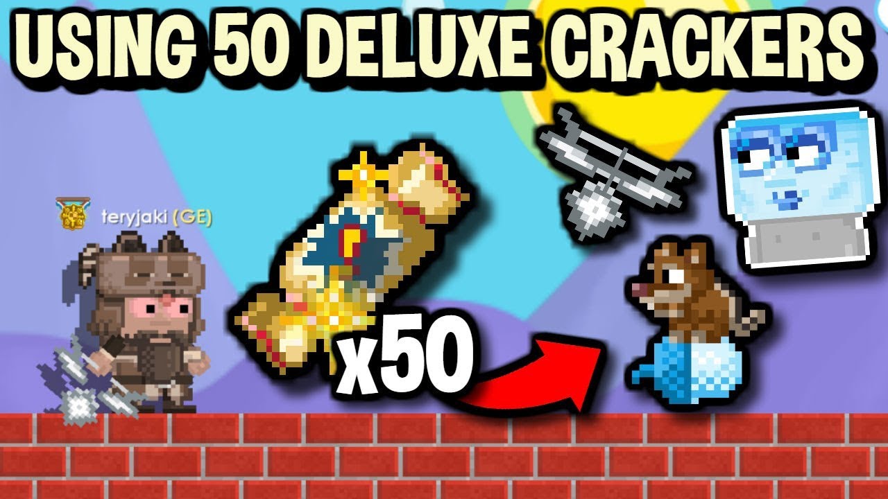 USING 50 DELUXE CRACKERS (What did I get?!) - Growtopia