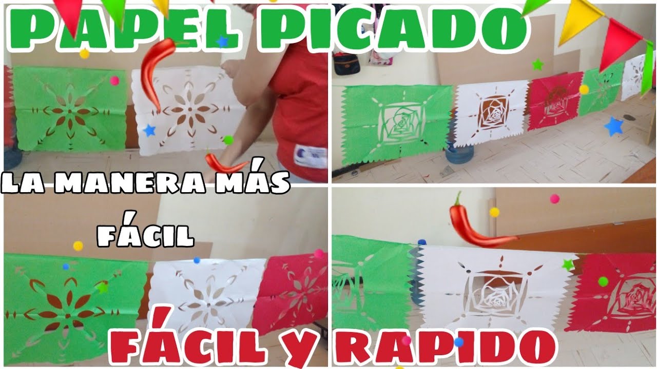 PAPEL PICADO,LA MANERA MAS FACIL DE HACER TUS PAPELES PICADOS adornos patrios independencia mexico