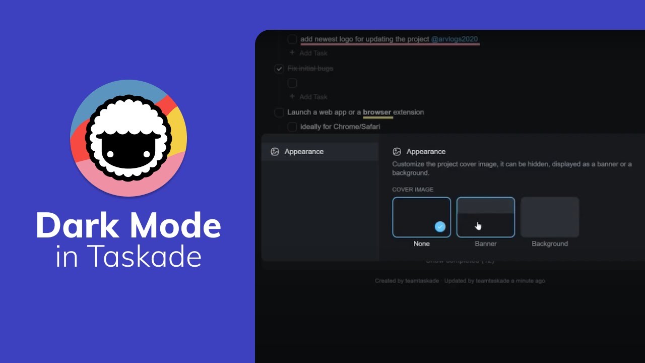 Dark Mode UI in Taskade - Productivity in Style for Night Owls