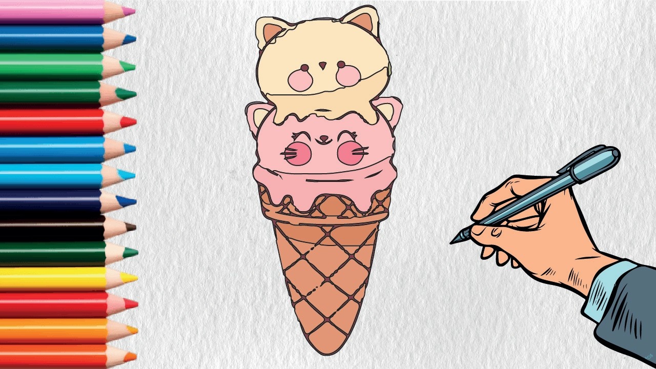 How to Draw a Cute Kawaii Ice Cream Step by Step | Easy Drawing Tutorial for Beginners