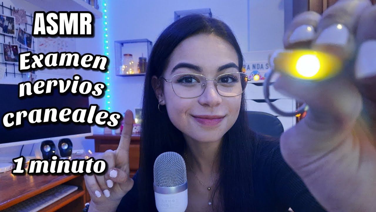 ASMR EXAMEN DE NERVIOS CRANEALES! 🧠👩🏽&zwj;⚕️| ROLEPLAY en 1 minuto! | ASMR r&aacute;pido en espa&ntilde;ol | Pandasmr