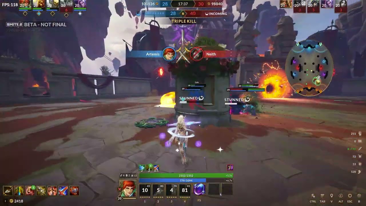 Smite 2 Arena Artemis Pentakill