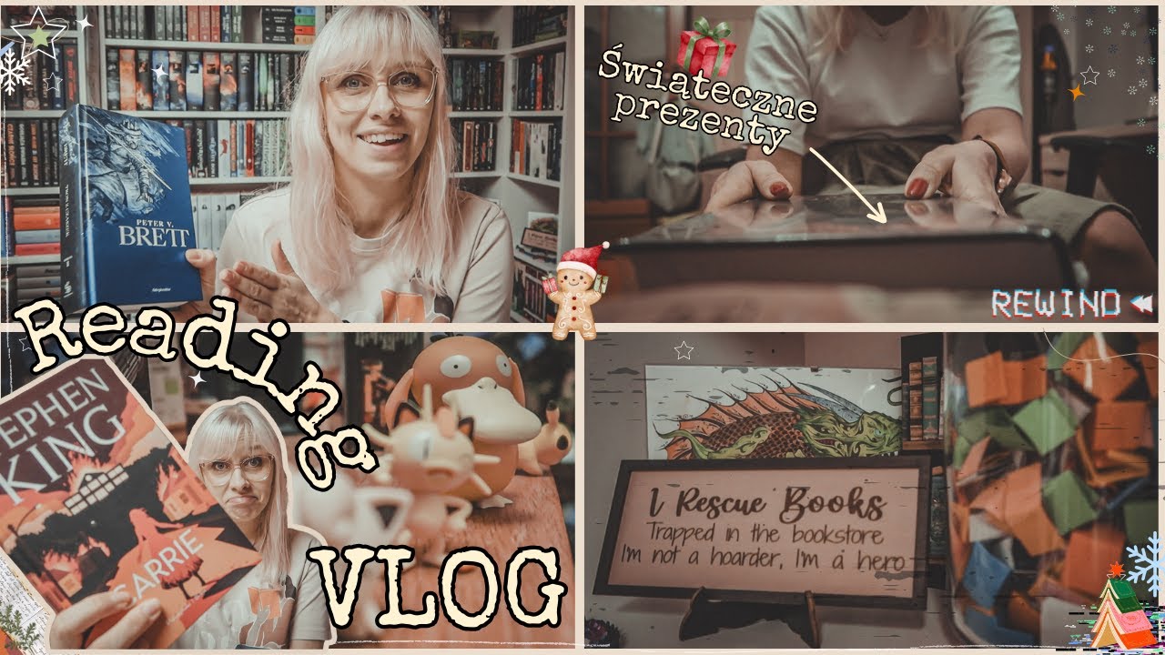 Reading VLOG🫡😘U mnie jeszcze święta🎁reorganizacja biblioteczki ||czytam Kinga i dobrą młodzieżówkę