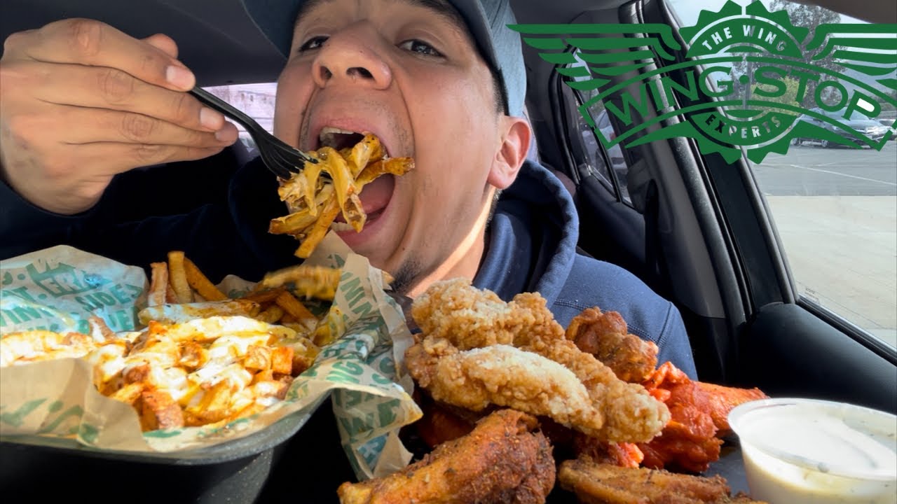 wingstop wings+voodoo fries mukbang