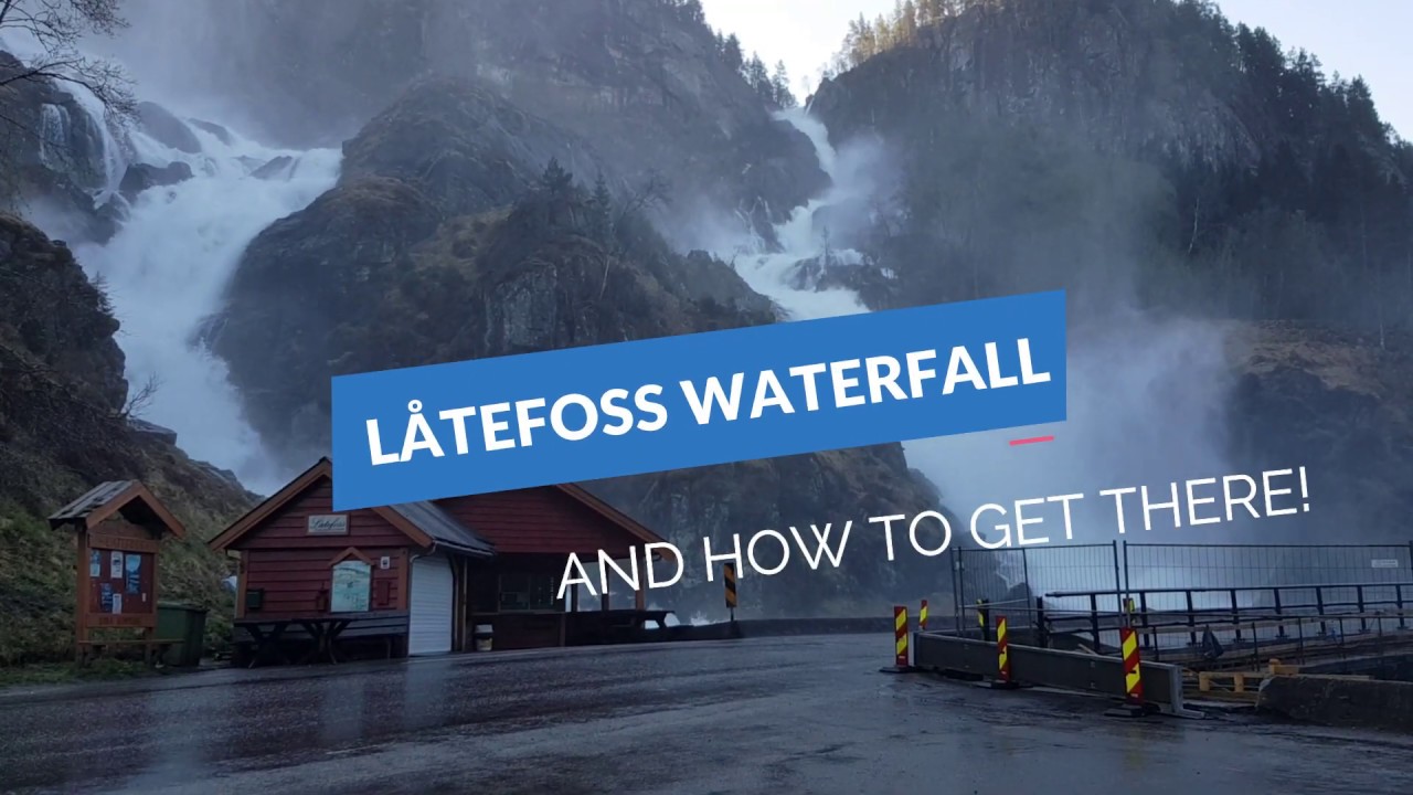 LÅTEFOSS WATERFALL at Road Rv13, Odda NORWAY. The double or twin waterfall!
