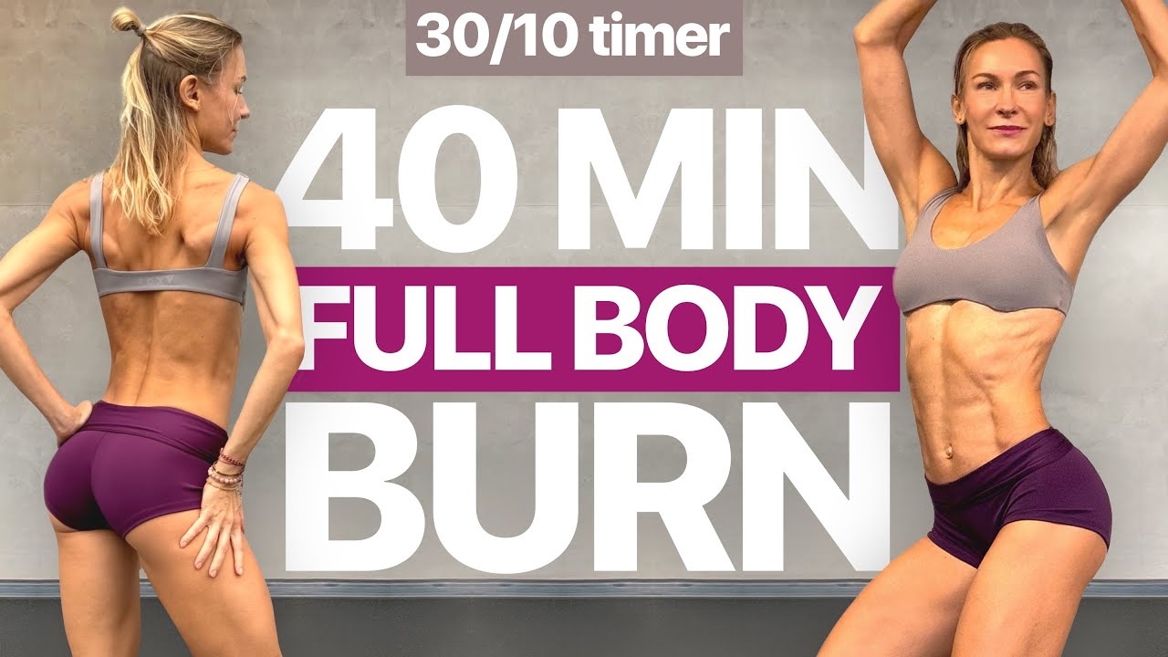 40 MIN TOTAL BODY CARDIO HIIT WORKOUT // All Standing, At Home - No Repeats (30/10 timer)