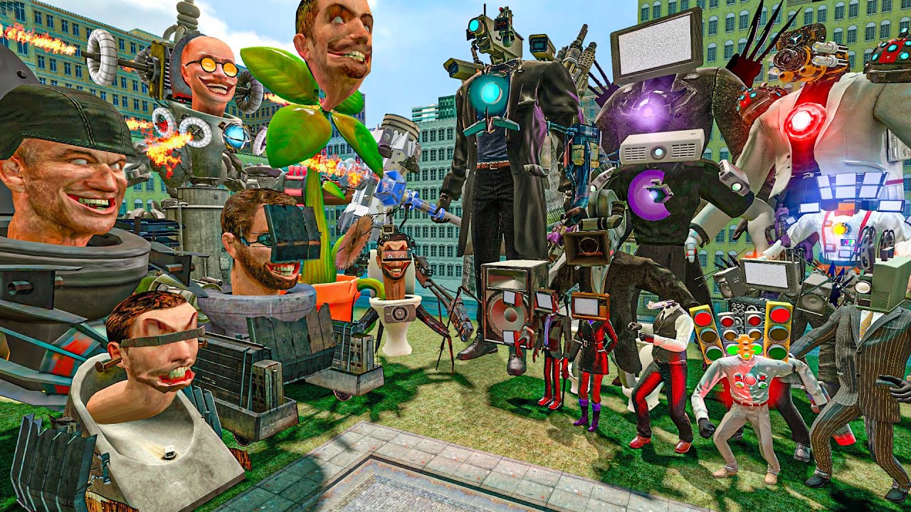 SKIBIDI TOILETS FAMILY vs ALL MECHA TITAN BOSSES CAMERA & SPEAKER & TV MAN IN GARRY'S MOD