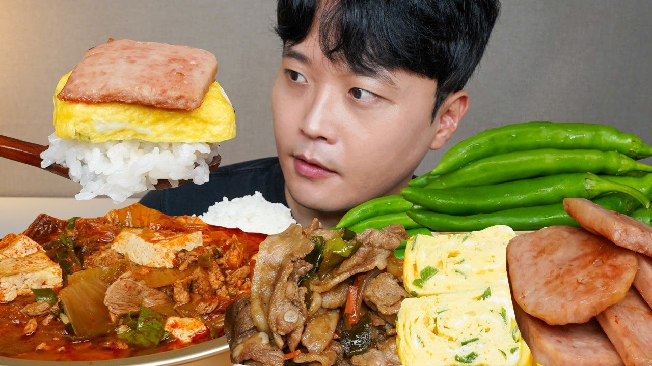 [와차밥] 밥도둑 꿀조합😋 목살김치찌개 제육볶음 계란말이 스팸구이 땡초 요리 먹방 Korean Home Made Food ASMR MUKBANG EATING SHOW
