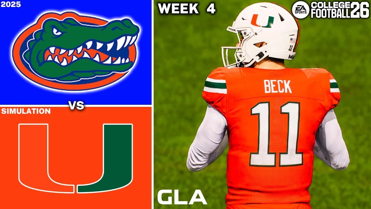 Miami vs. Florida | Week 4 Simulation | CFB 26 PS5 Gameplay