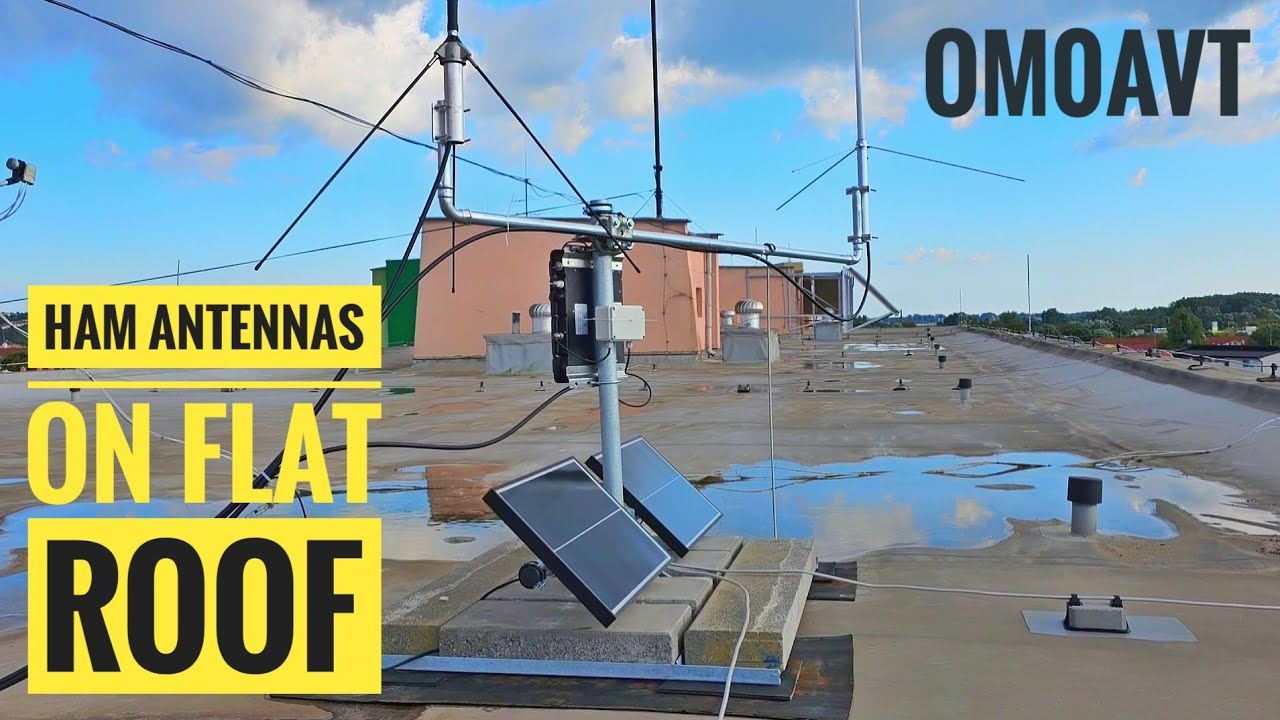 SMART IDEA how to install 3 Antennas on a flat roof (by OM0AVT)