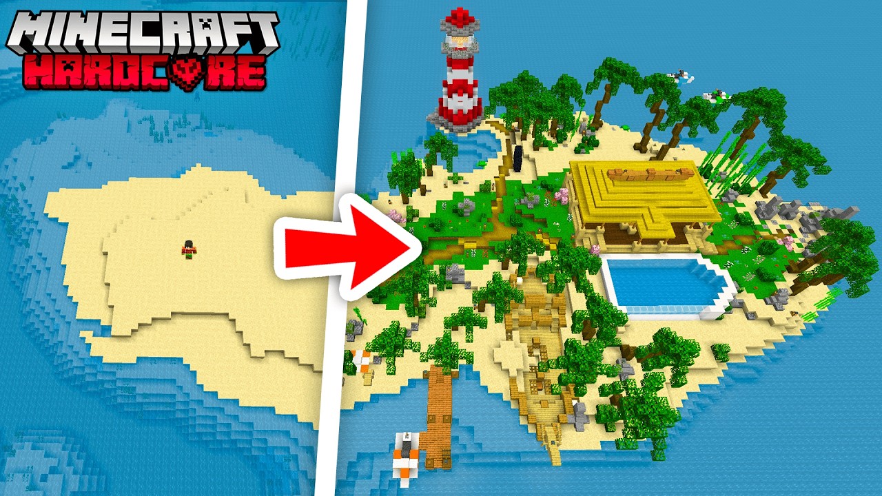 J'ai construit une &Icirc;LE de LUXE sur Minecraft Hardcore