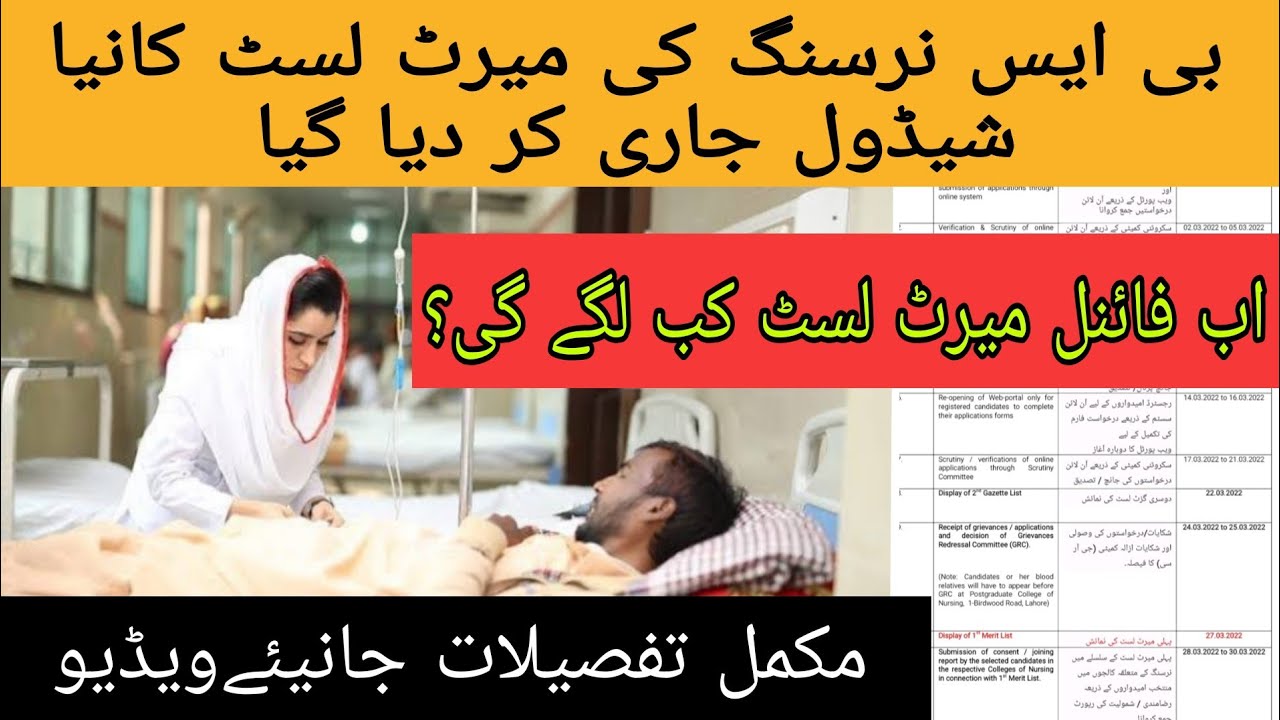 15 nursing college Merit list sechdule updated. date for final bsn Merit list. The best Nurse
