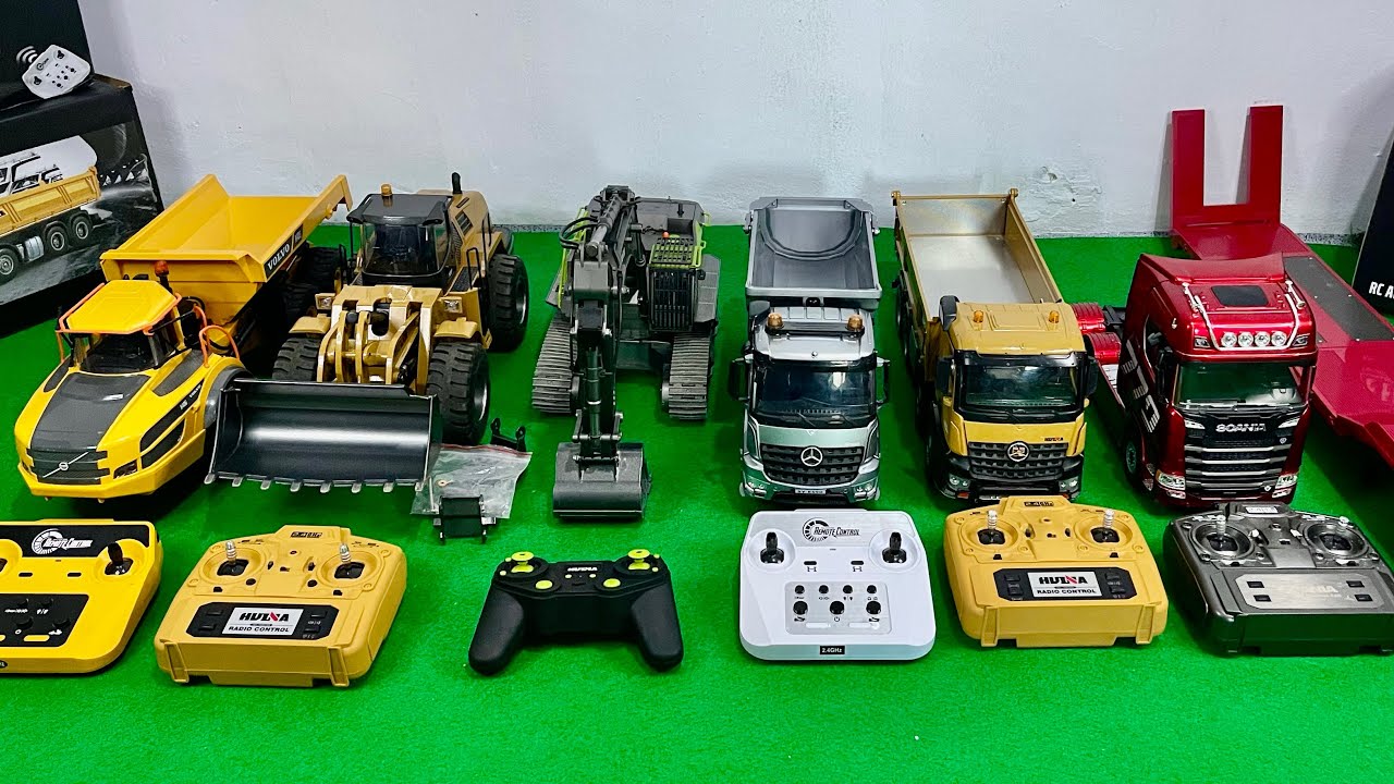 RC #4 R/C truck konstruksi, dump truck huina, truck trailer, truk molen, excavator, rc loader huina