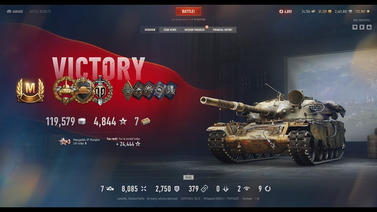 Finally getting ace tanker on T95/FV4201 Chieftain - World Of Tanks