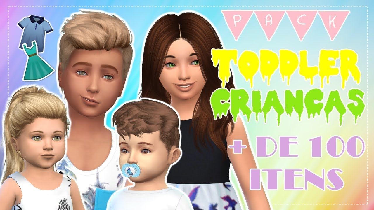 Pack de Roupas e Cabelos - TODDLERS e CRIANÇAS || The Sims 4 (115 ITENS)