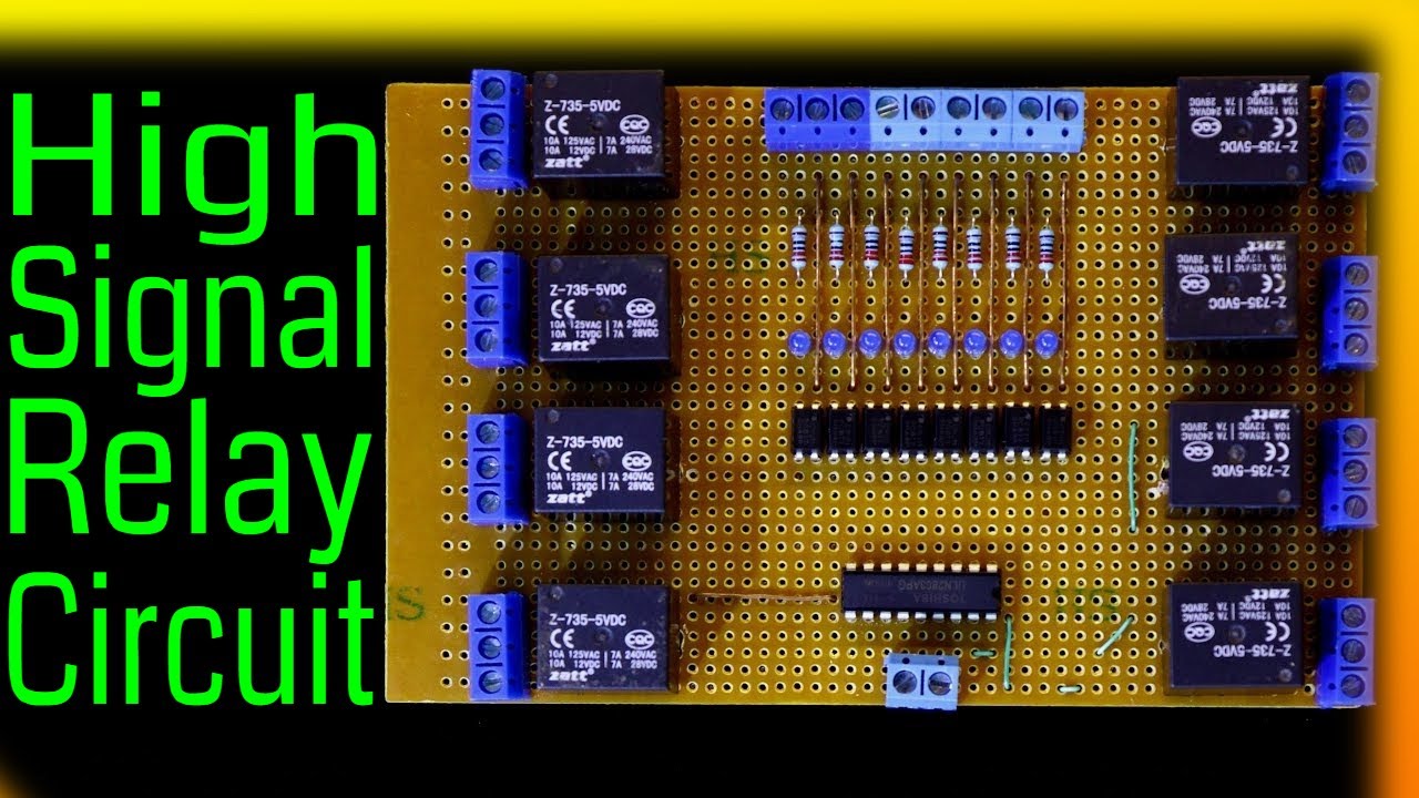8 Channel HIGH Triggered relay driver circuit Using 5v Relay