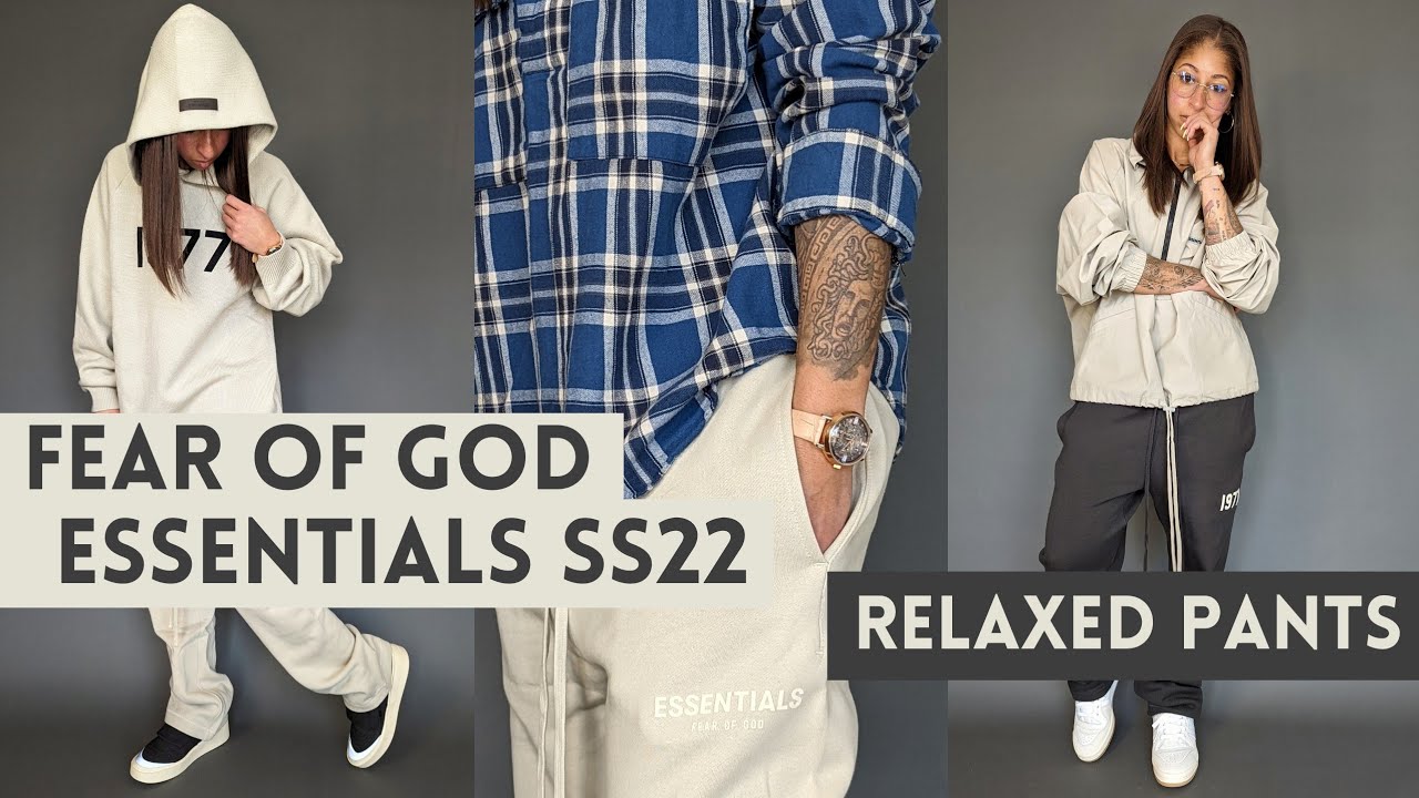 NEW Fear of God Essentials SS22 Relaxed Sweatpants (Iron and Wheat) - Review + Cuffed vs Relaxed