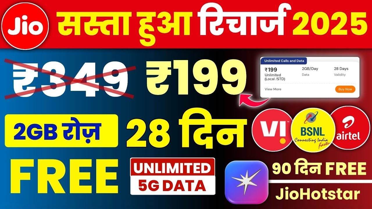 Jio Sasta Recharge Plan 2025 | Jio Calling Recharge Plan 2025 | Jio Unlimited 5G Plan | Jio 4G Plans