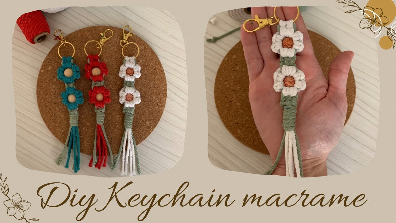 DIY Chaveiro de Macramê Flor 🌸✨🔑